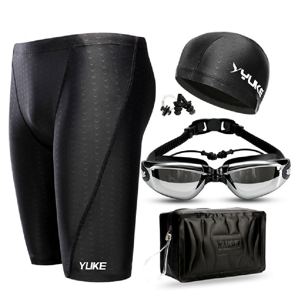 Men's Waterproof Equipment Swimming Cap Goggles Suit